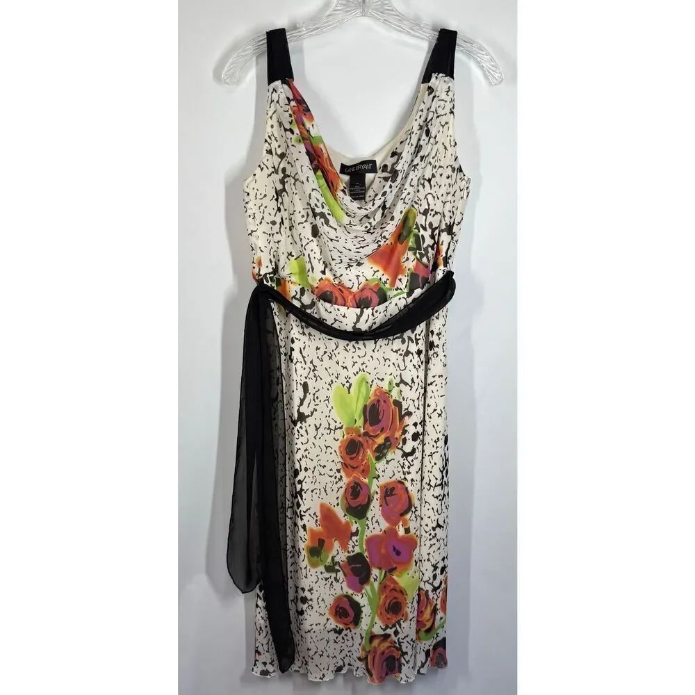 Lane Bryant Women dress tank scoop neck floral size 14